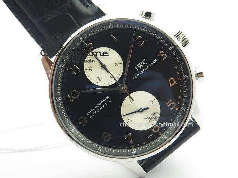 MIROTIME 0217 Modern Portuguese IW371404 ZF V3 1:1 Best Edition SS Black Dial On Black Leather Strap A 7267